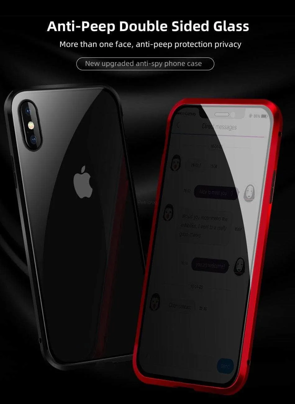 Magnetic Tempered iPhone 15 Pro Max Glass Privacy Case