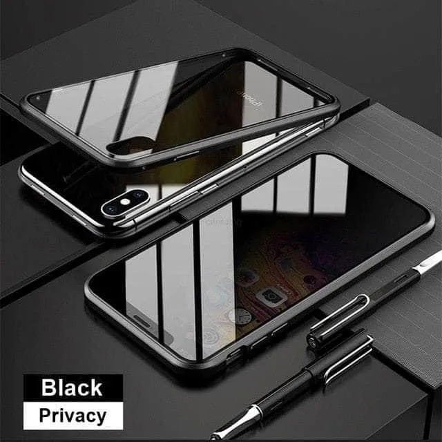 Magnetic Tempered iPhone 15 Pro Max Glass Privacy Case
