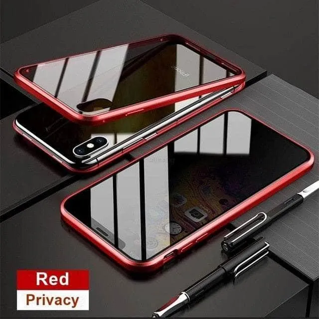 Magnetic Tempered iPhone 15 Pro Max Glass Privacy Case