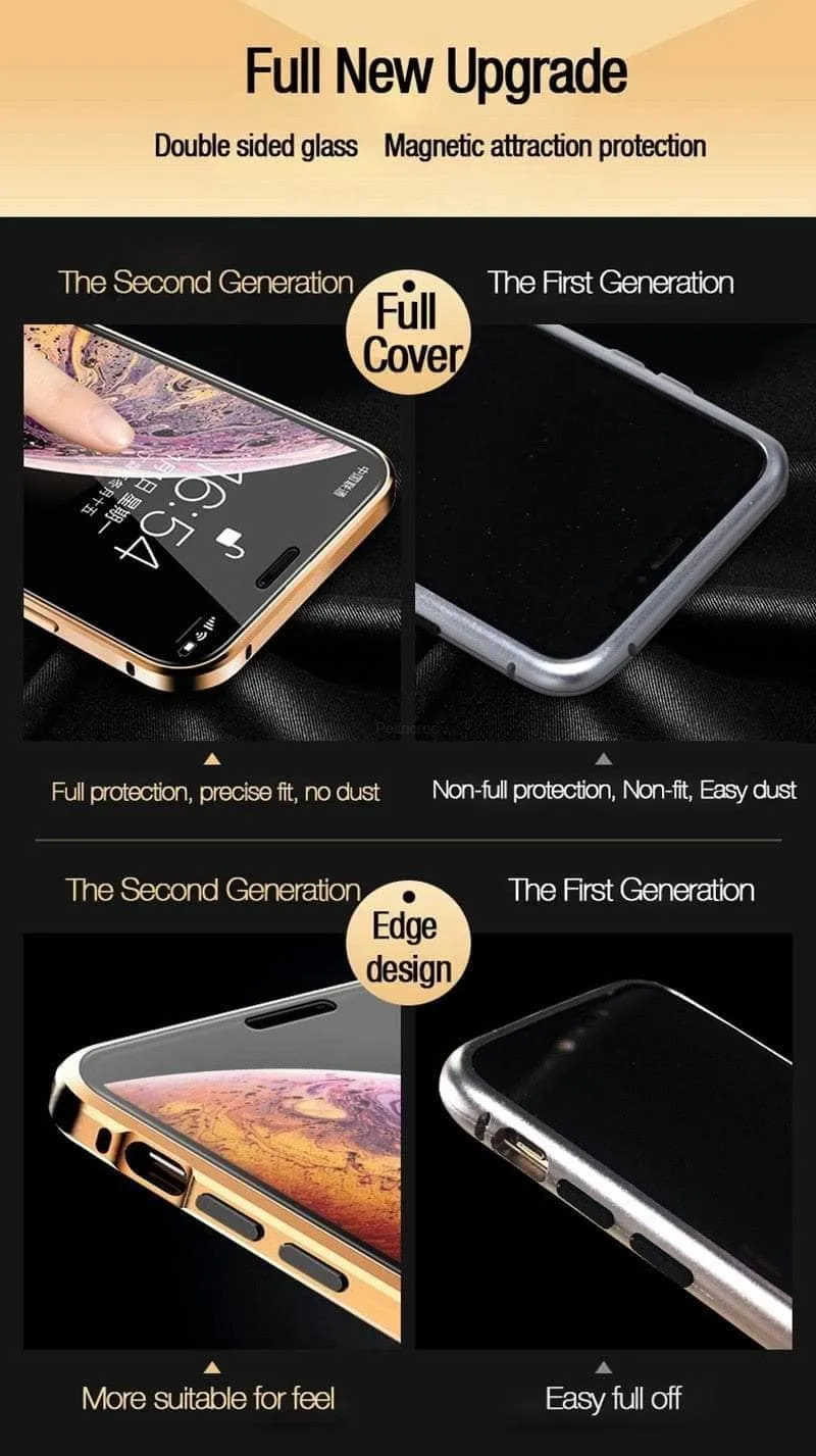 Magnetic Tempered iPhone 15 Pro Max Glass Privacy Case