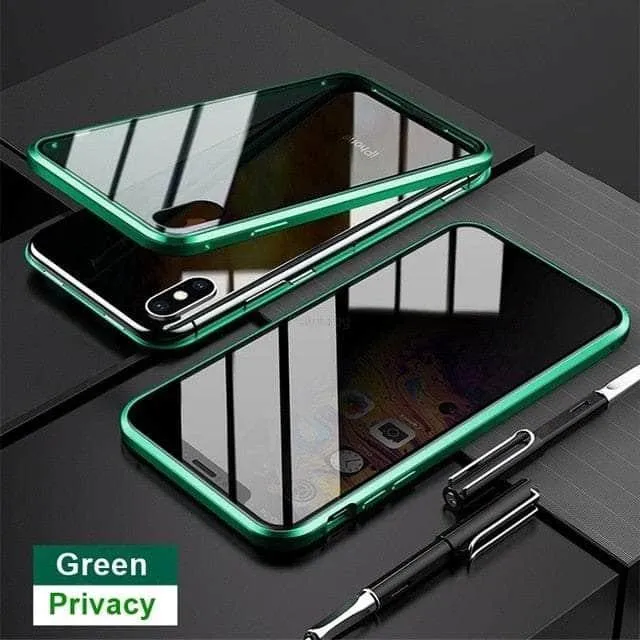 Magnetic Tempered iPhone 15 Pro Max Glass Privacy Case