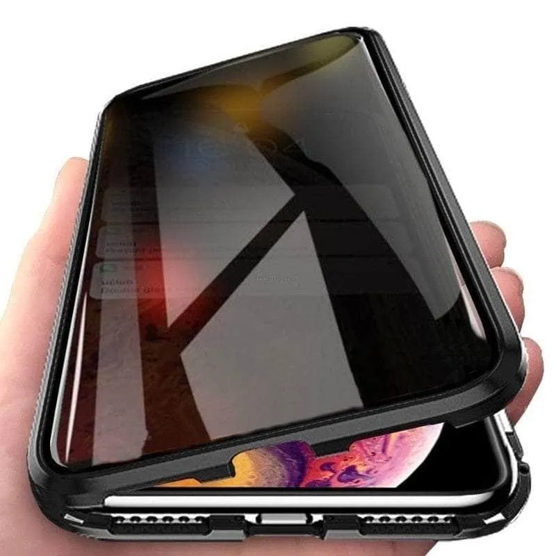 Magnetic Tempered iPhone 15 Pro Max Glass Privacy Case
