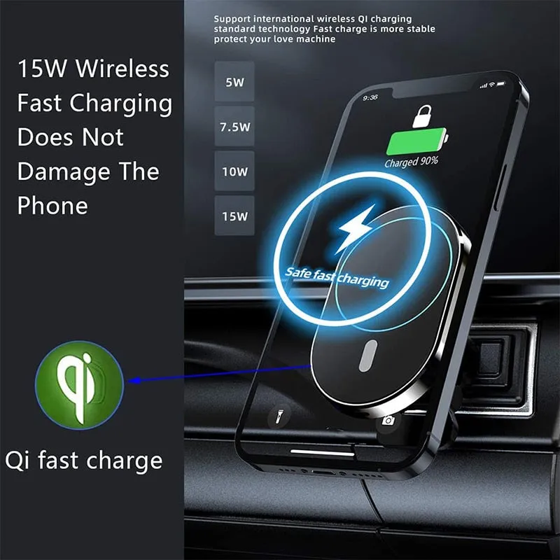 Magnetic Wireless Car Charger AirVent Mount Compatible With For Magsafe iPhone 12 ProMax Mini 15W Fast Charging Car Phone Holder