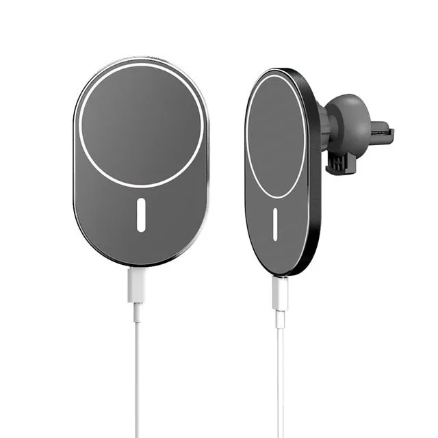 Magnetic Wireless Car Charger AirVent Mount Compatible With For Magsafe iPhone 12 ProMax Mini 15W Fast Charging Car Phone Holder