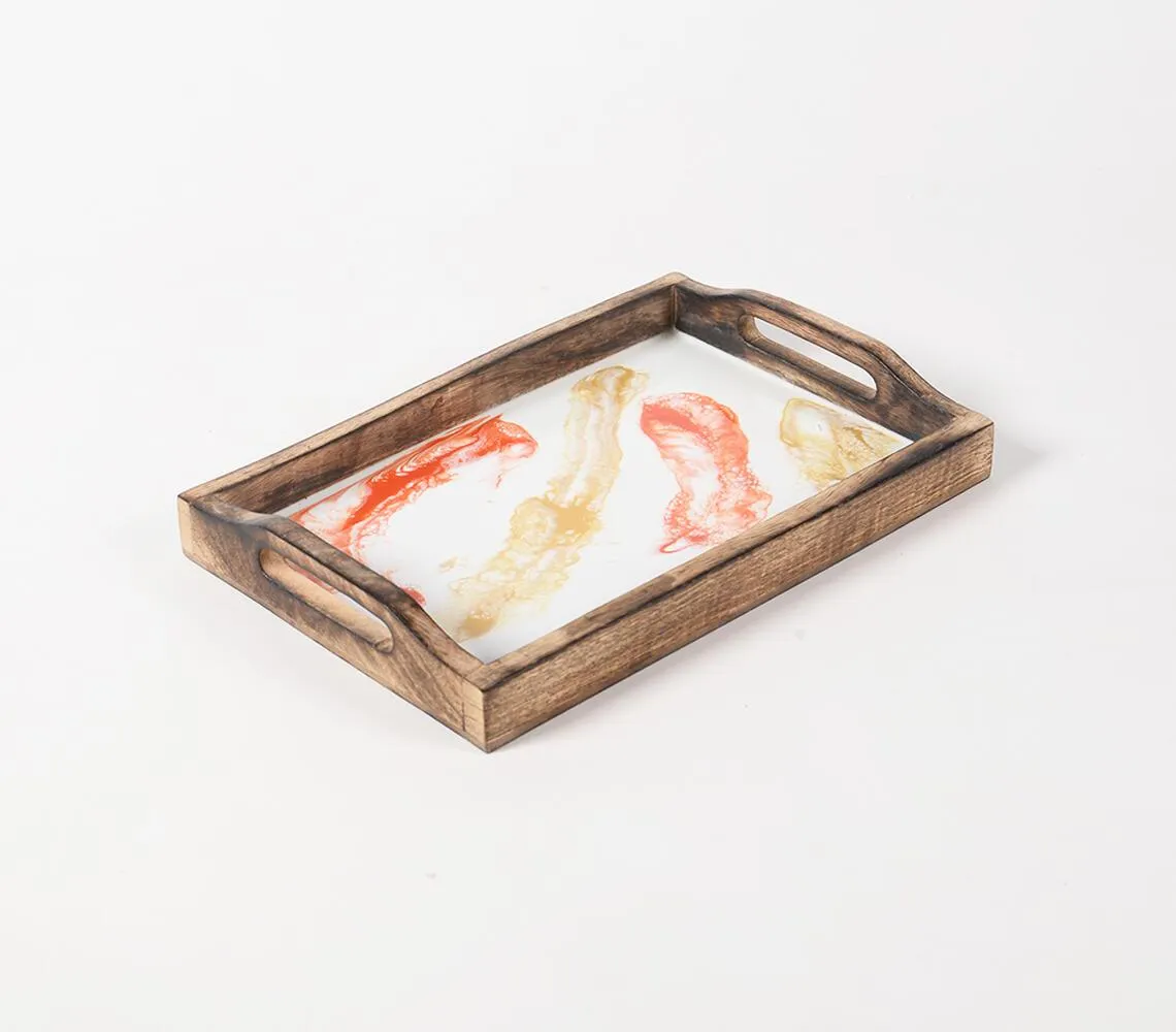 Mango Wood Set of Tray & 4 coasters