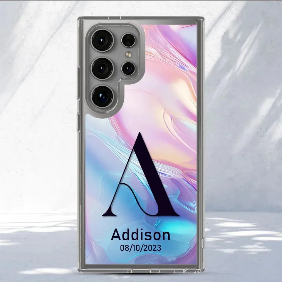 Marble Name Initials - Custom Name - Personalized Gifts For Her - Clear Phone Case