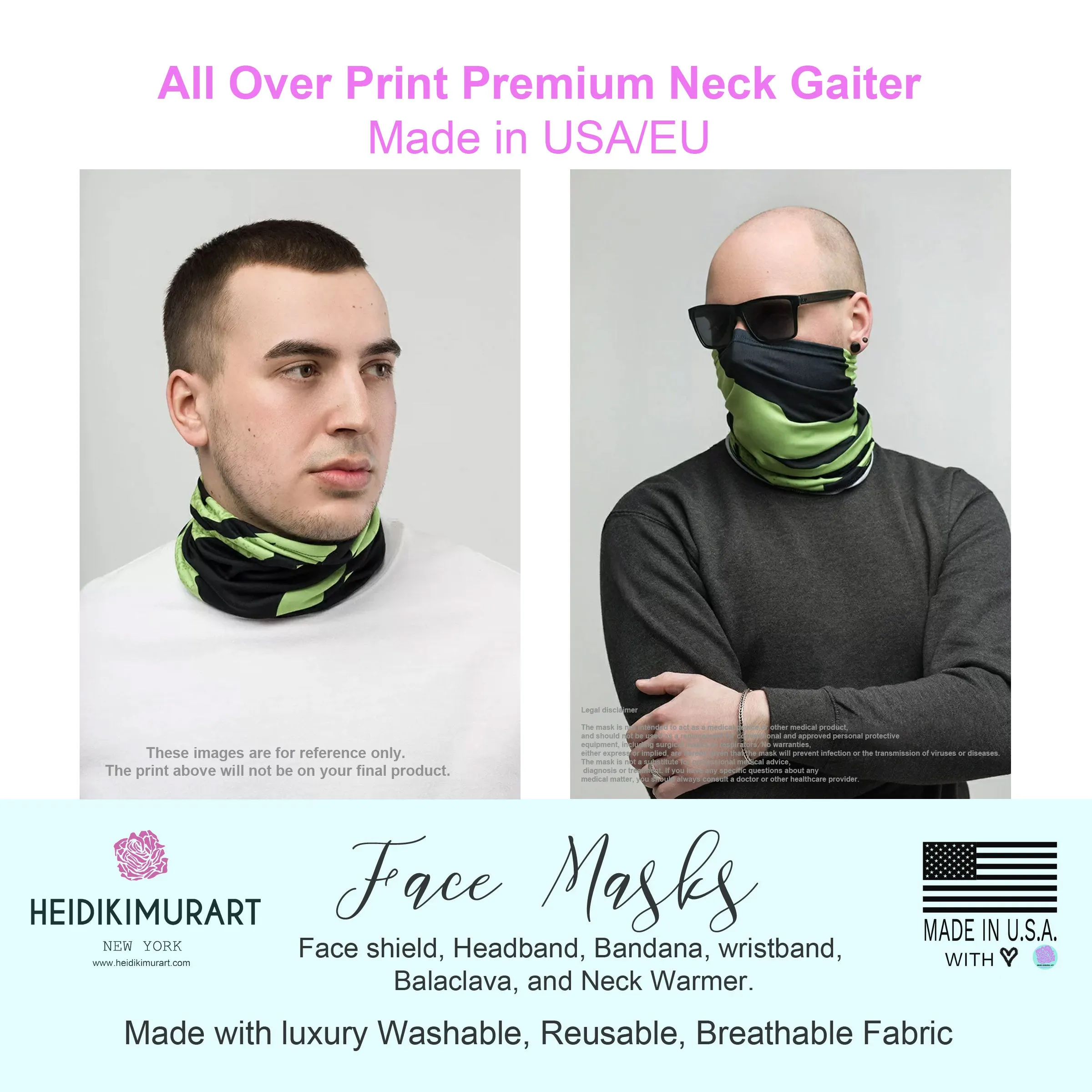 Marble Pink Blue Neck Gaiter, Unisex Face Shield Covering Scarf Washable Mask-Made in USA/EU