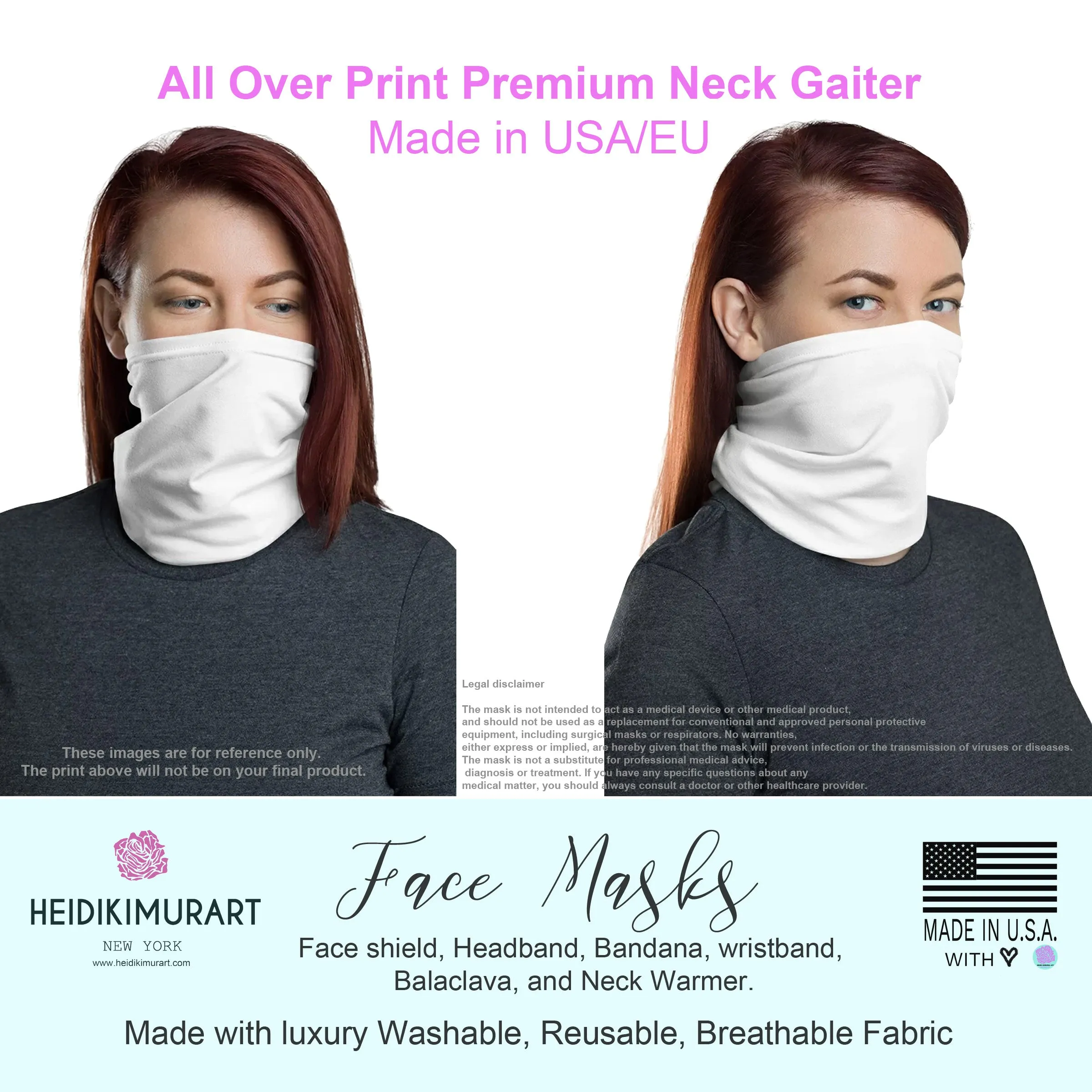 Marble Pink Blue Neck Gaiter, Unisex Face Shield Covering Scarf Washable Mask-Made in USA/EU