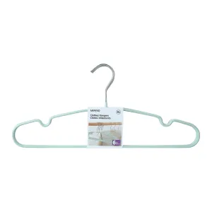 Matte Anti-Slip Clothes Hangers (6 pcs, XL)(Mint Green)