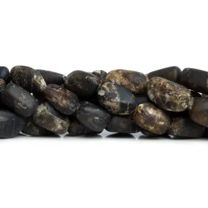 Matte Chocolate Tourmaline Nuggets 7.5 inch 11 beads