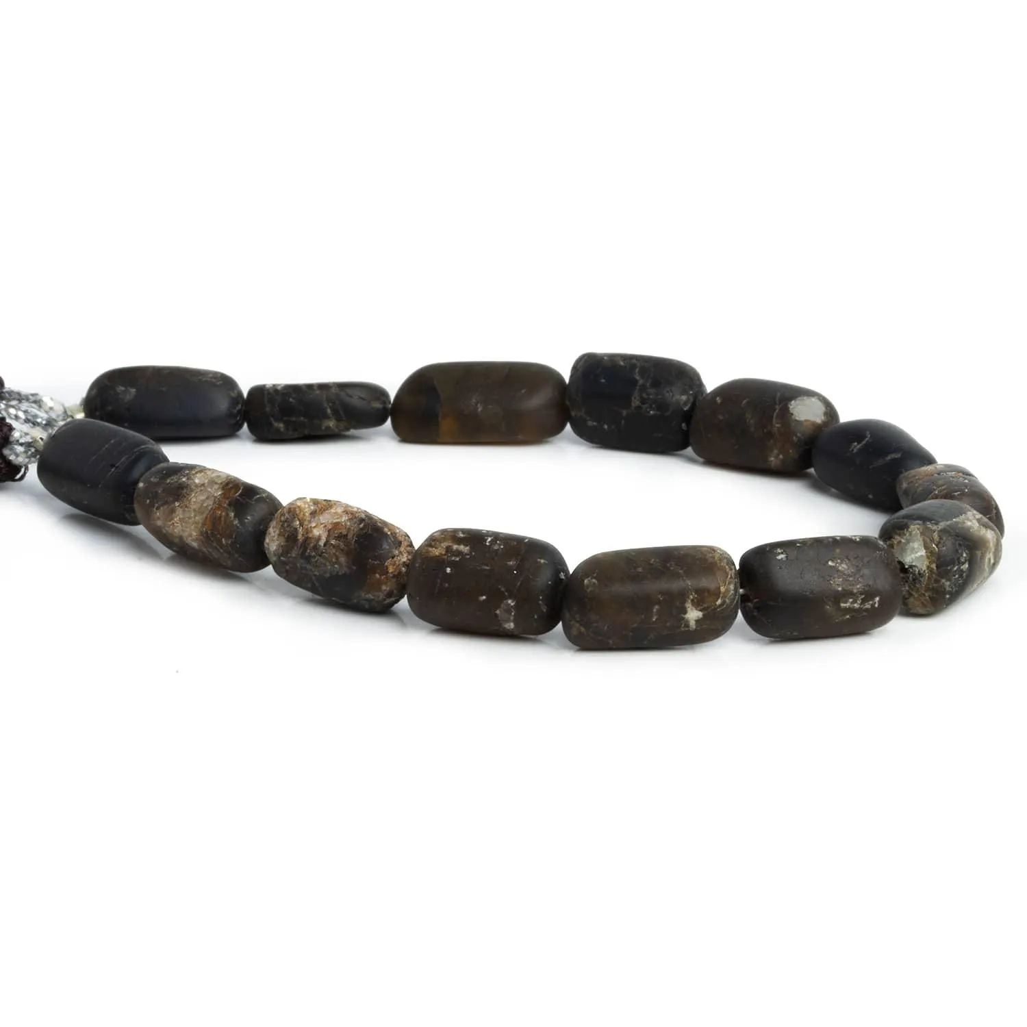 Matte Chocolate Tourmaline Nuggets 7.5 inch 11 beads