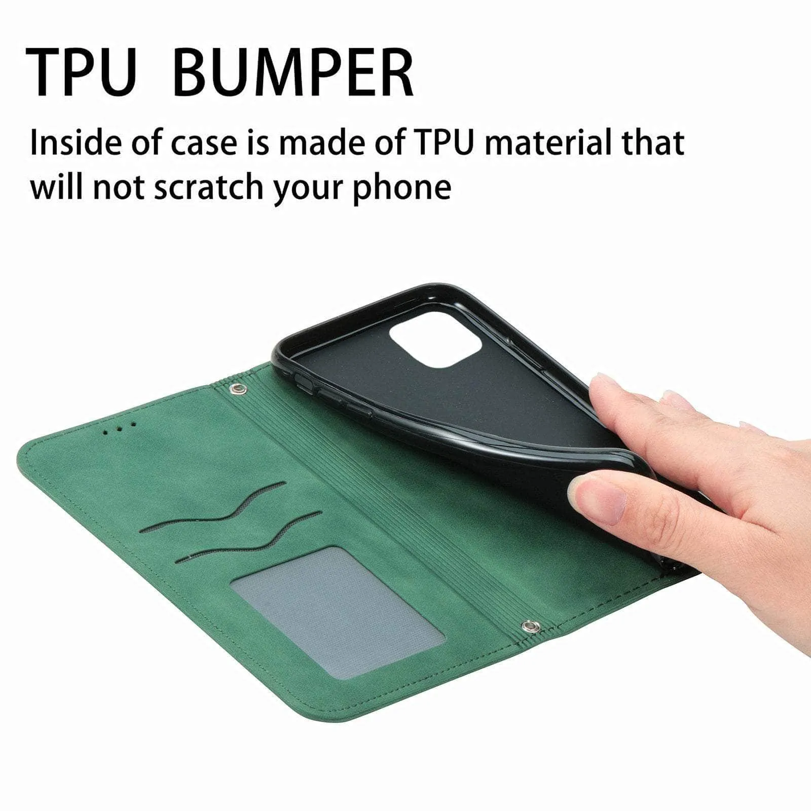 Matte Leather iPhone SE 2022 Flip Book Case Cover