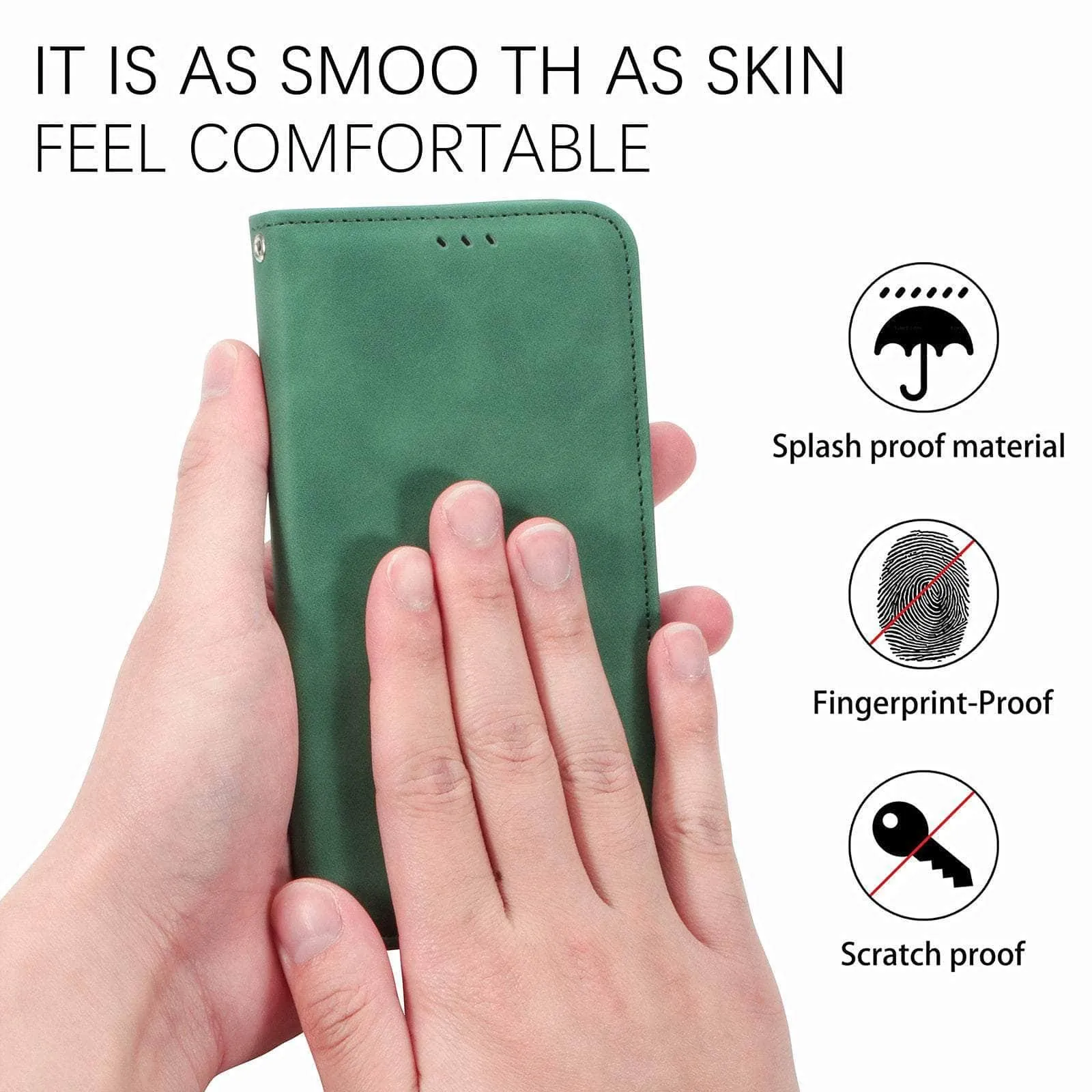 Matte Leather iPhone SE 2022 Flip Book Case Cover