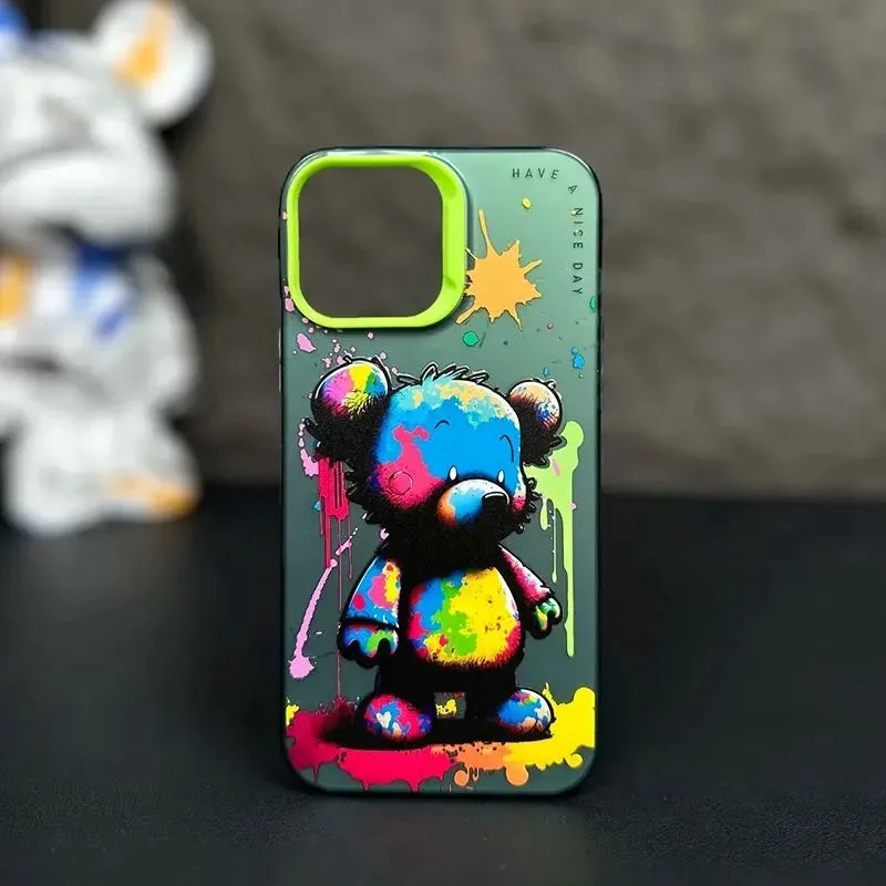 Max Protective Sleeve Fashion Graffiti- Cartoon Animal Pattern Matte iPhone Case