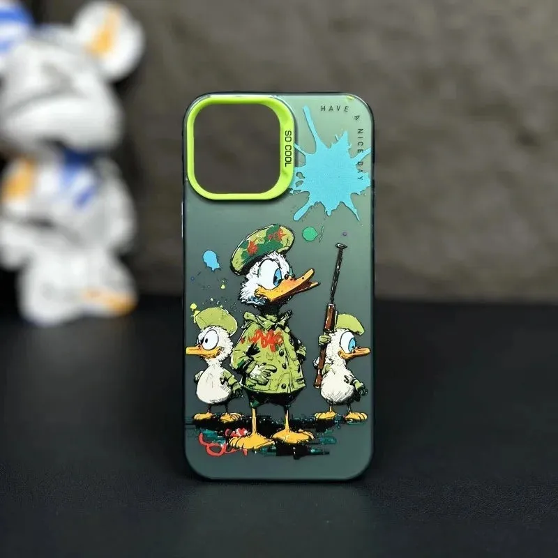 Max Protective Sleeve Fashion Graffiti- Cartoon Animal Pattern Matte iPhone Case