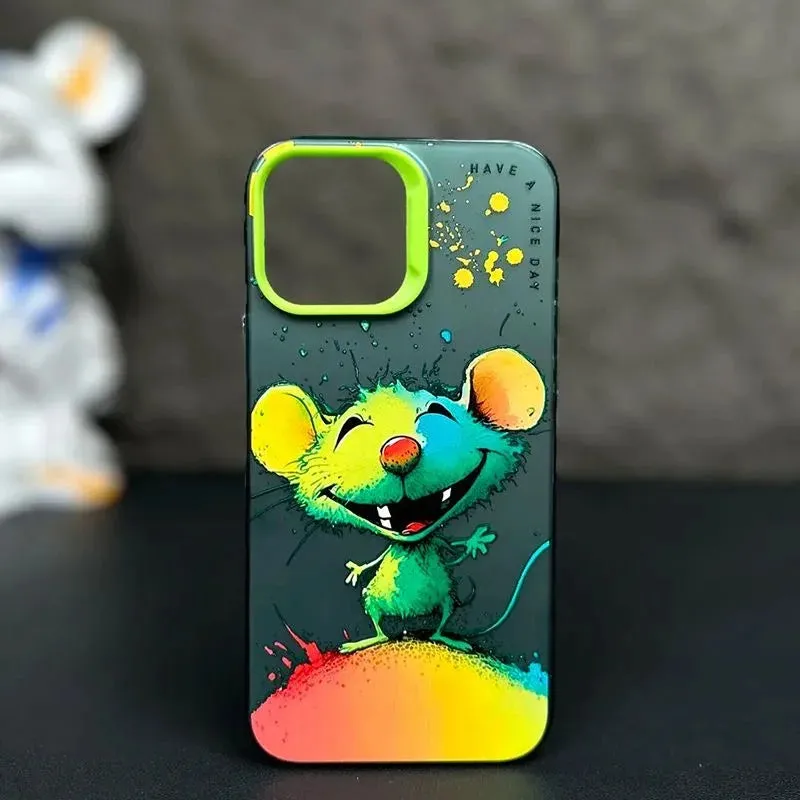 Max Protective Sleeve Fashion Graffiti- Cartoon Animal Pattern Matte iPhone Case