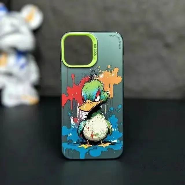 Max Protective Sleeve Fashion Graffiti- Cartoon Animal Pattern Matte iPhone Case