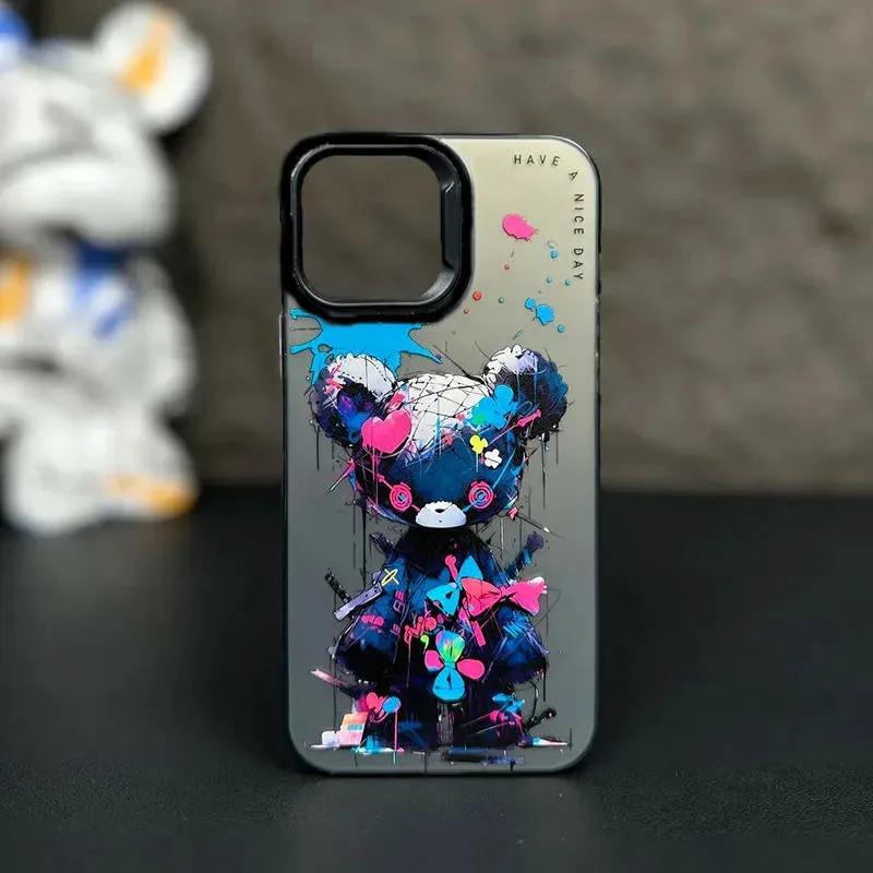 Max Protective Sleeve Fashion Graffiti- Cartoon Animal Pattern Matte iPhone Case