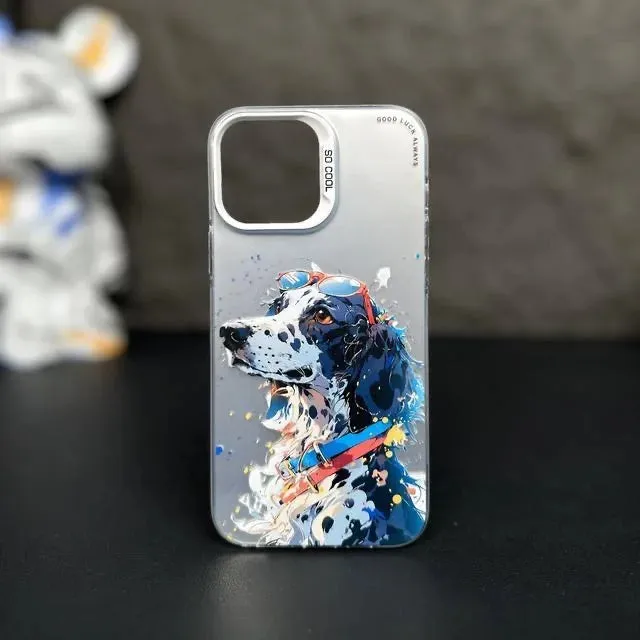 Max Protective Sleeve Fashion Graffiti- Cartoon Animal Pattern Matte iPhone Case