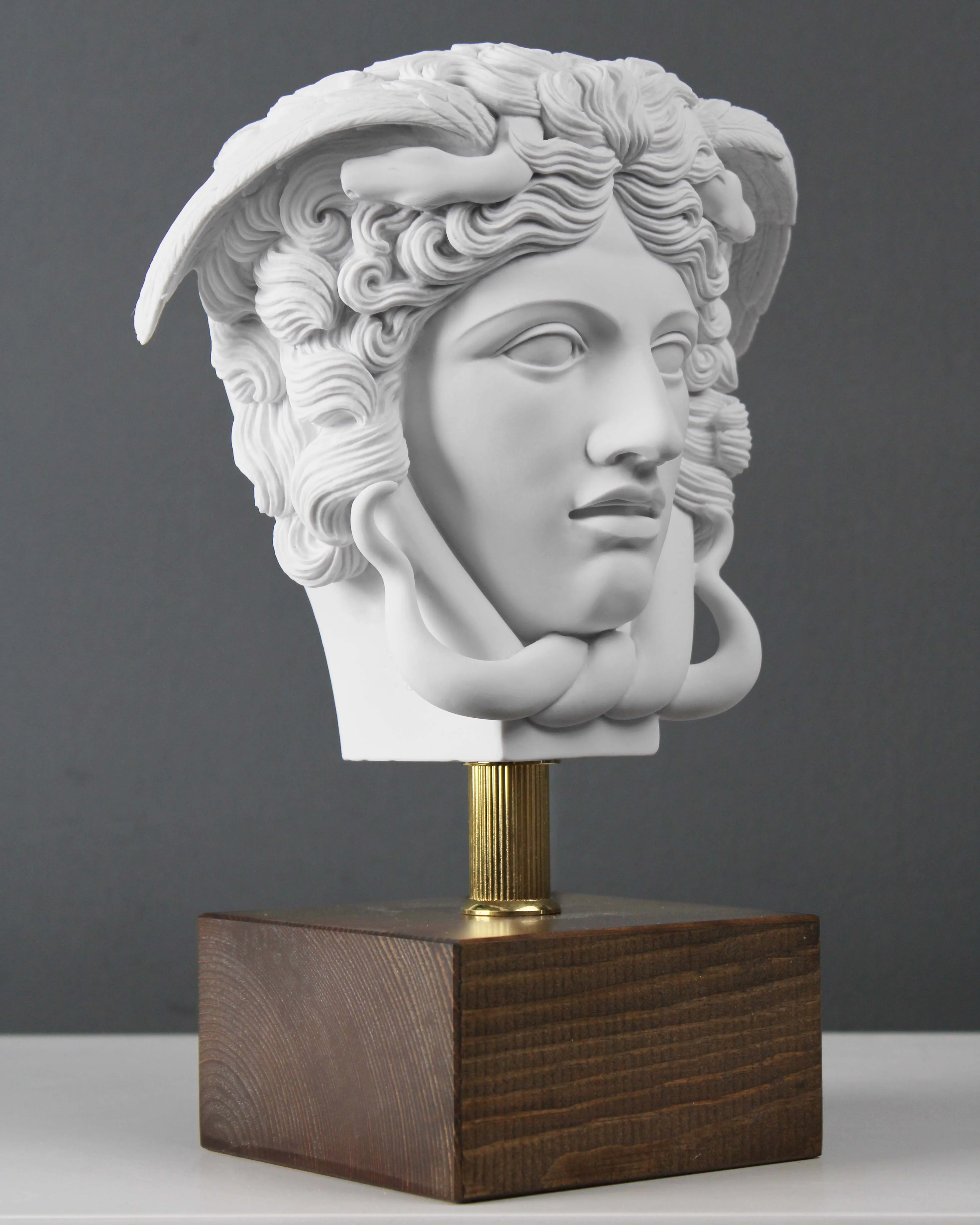 Medusa Head Statue on Base