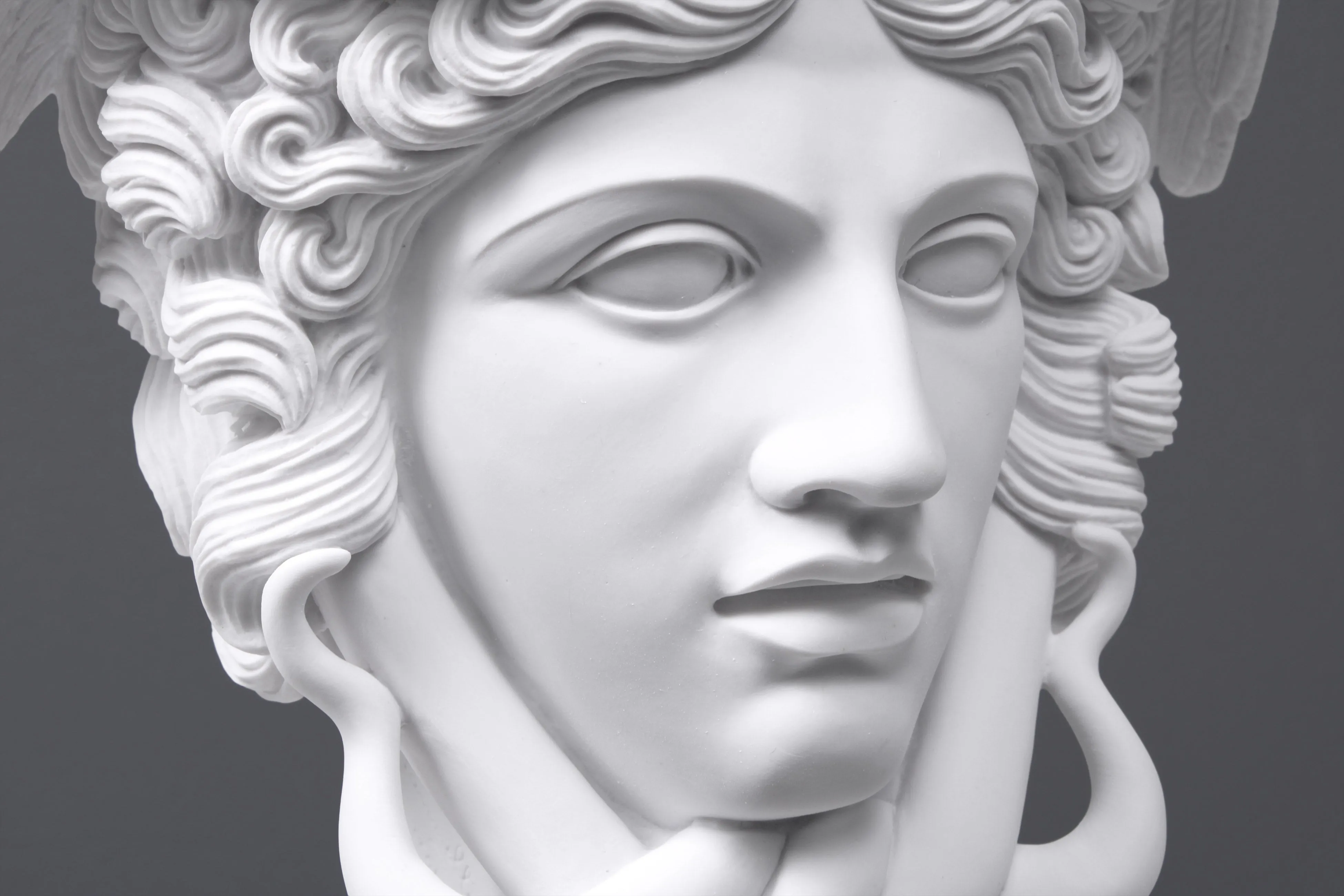 Medusa Head Statue on Base