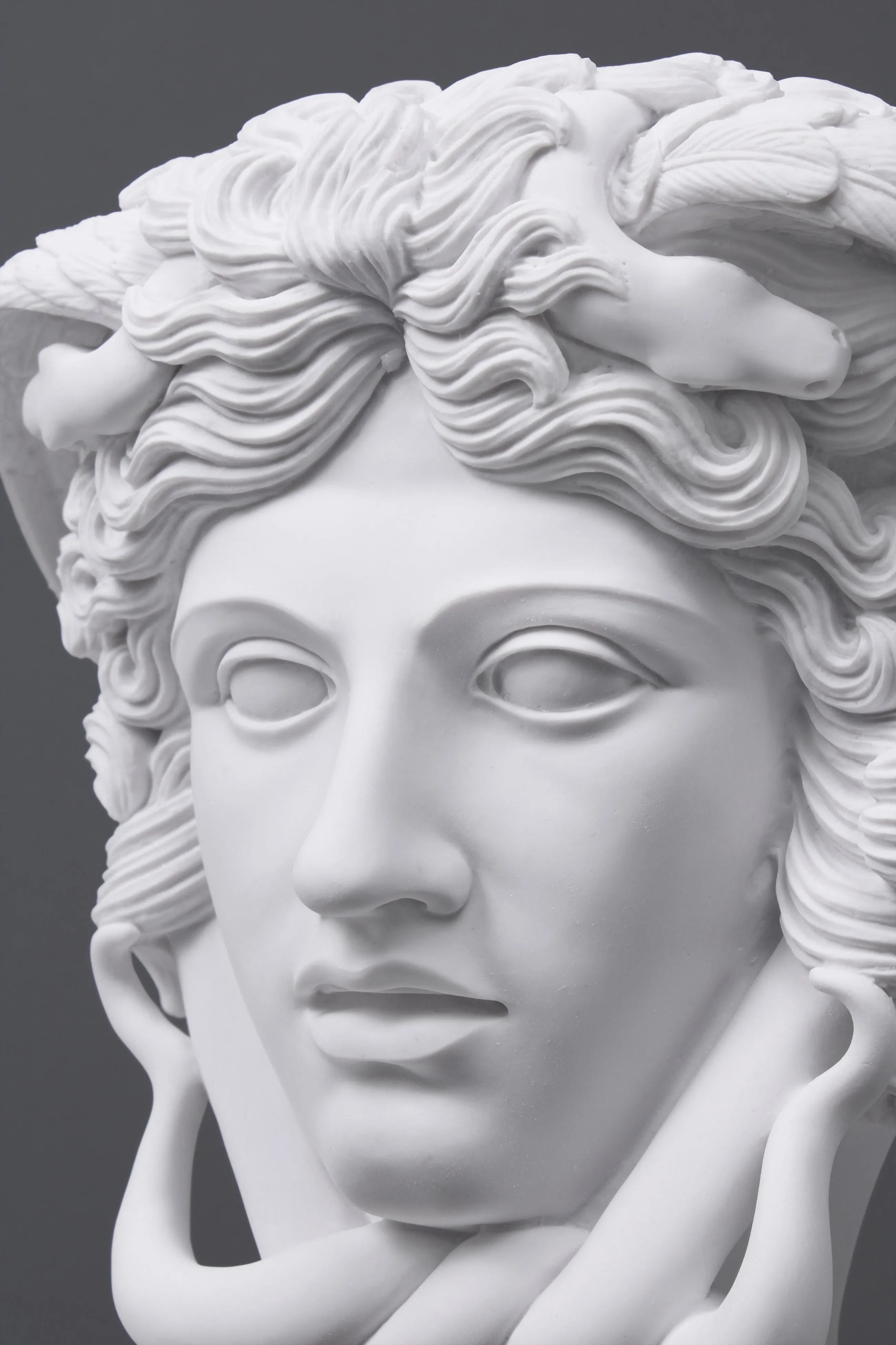 Medusa Head Statue on Base
