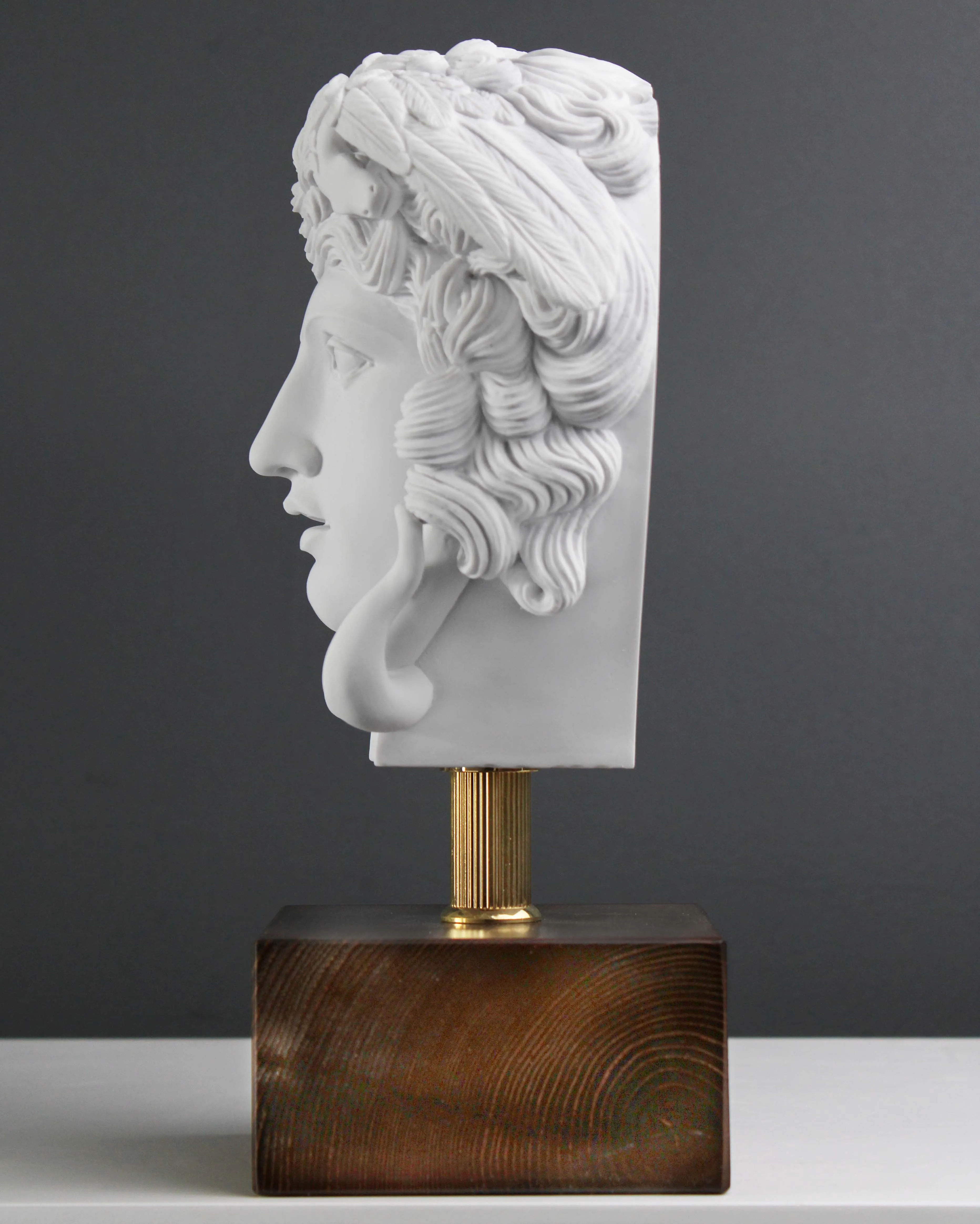 Medusa Head Statue on Base