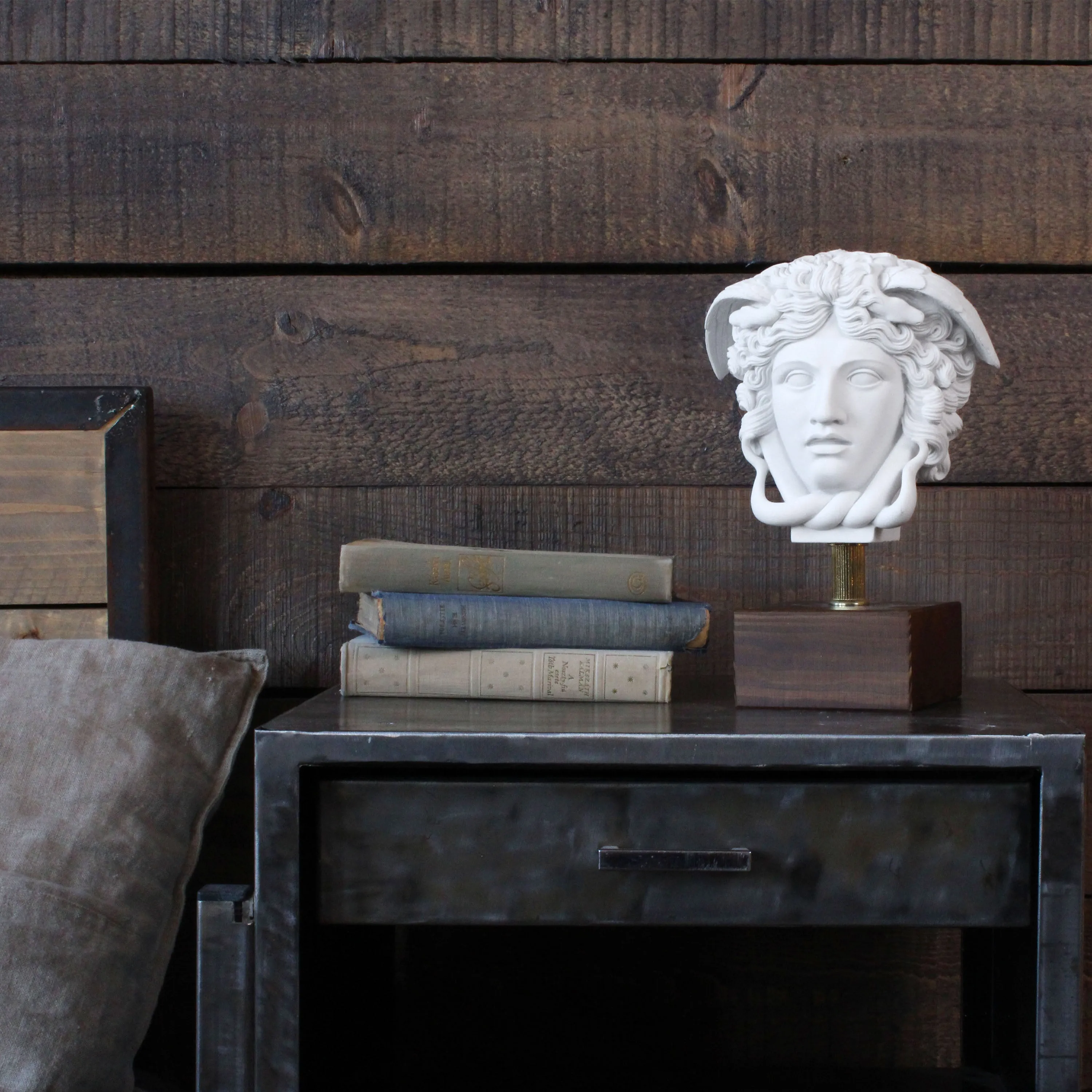 Medusa Head Statue on Base