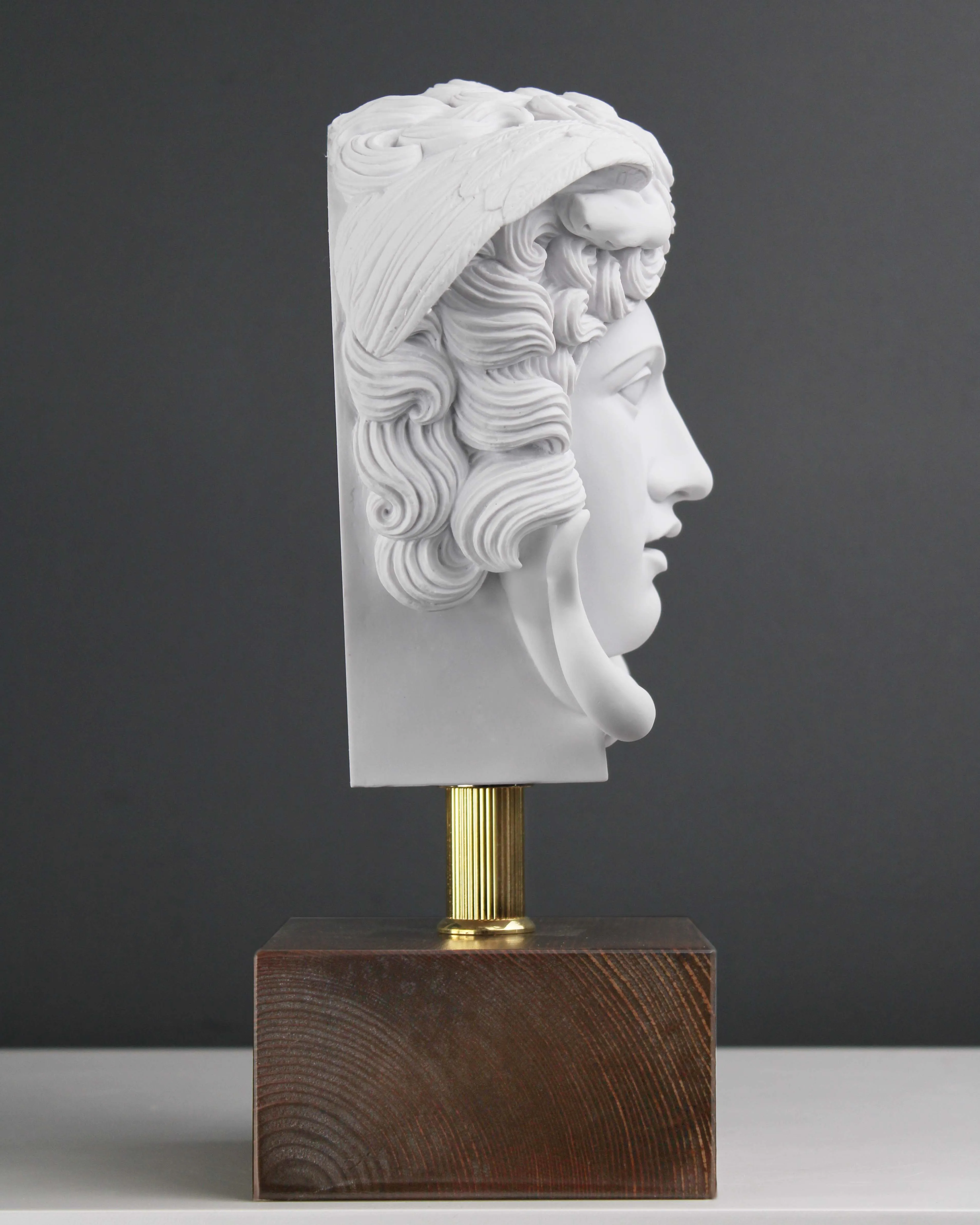 Medusa Head Statue on Base