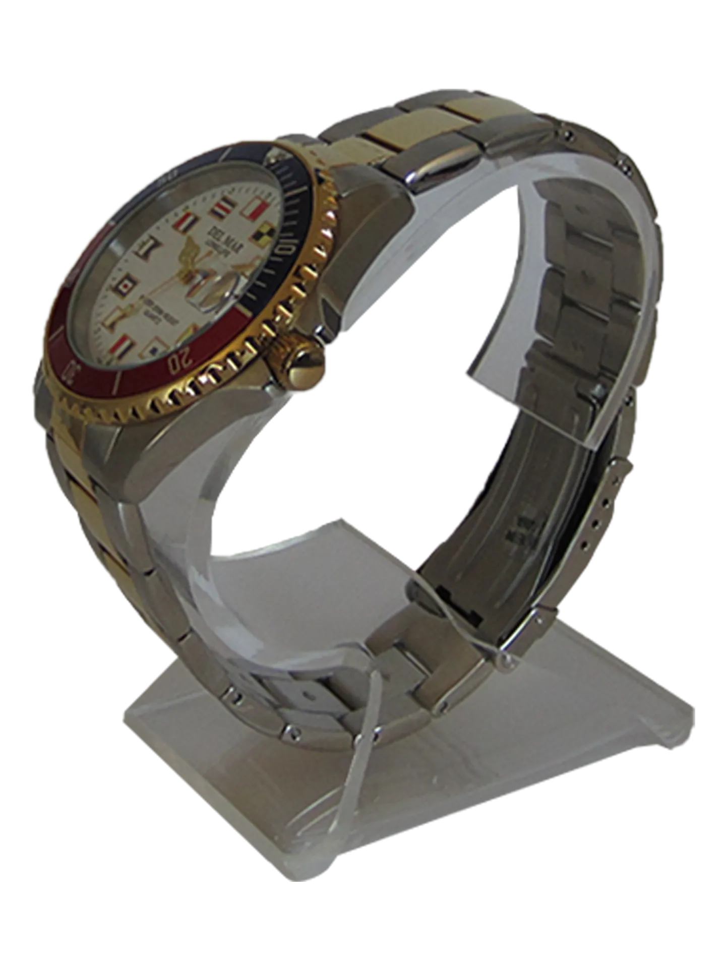 Men's Long Life Nautical Blue & Red Bezel Watch #50258