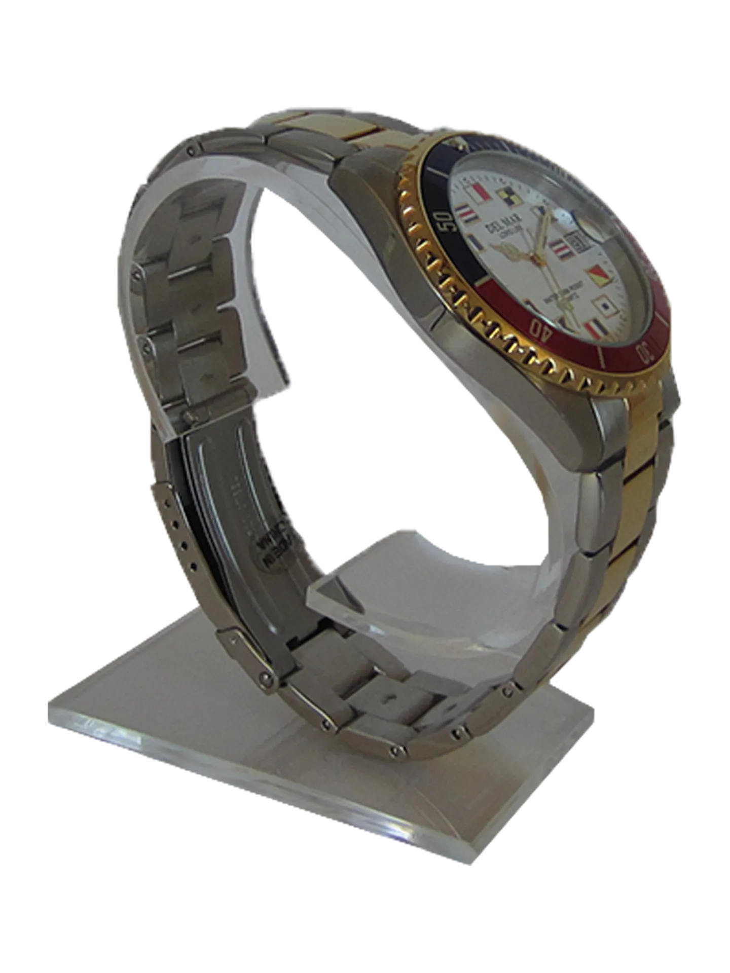Men's Long Life Nautical Blue & Red Bezel Watch #50258