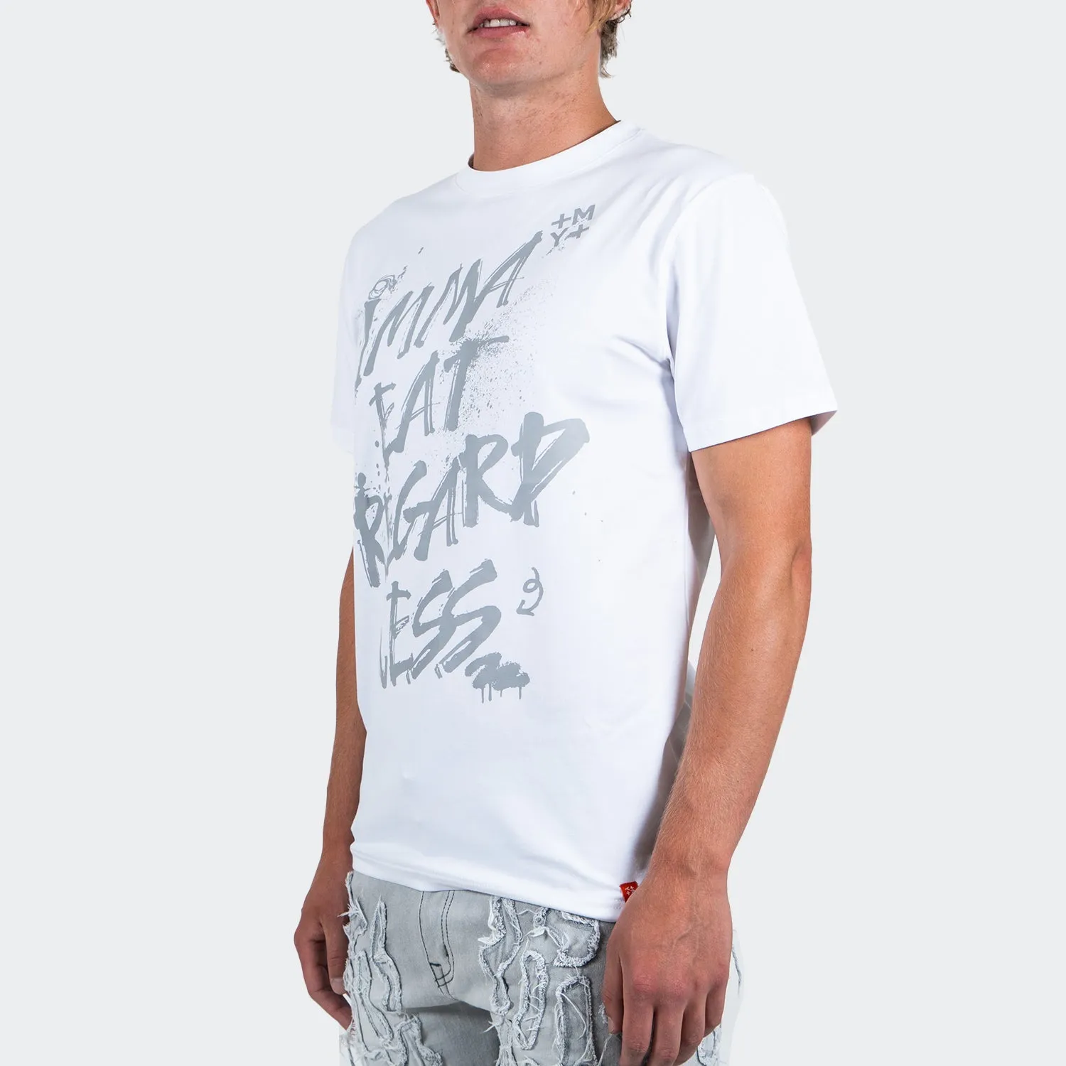 Men's TWO MILL TWENTY Imma Eat Regardless Graffiti Tee White Grey