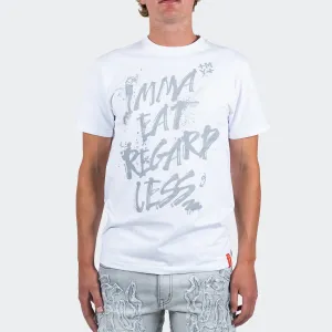 Men's TWO MILL TWENTY Imma Eat Regardless Graffiti Tee White Grey