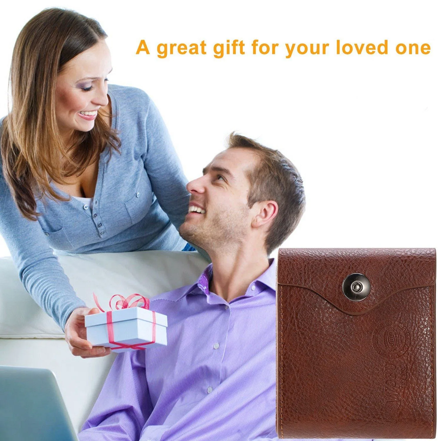 Men's Wallet PU Leather BiFold RFID Blocking Card Holder