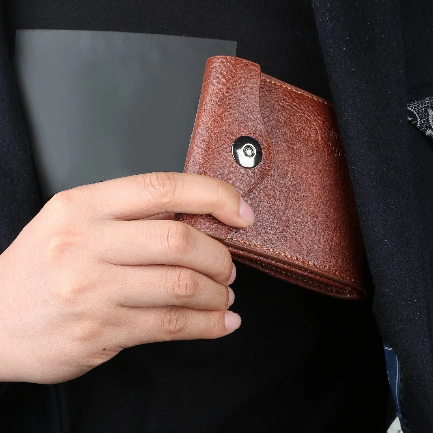 Men's Wallet PU Leather BiFold RFID Blocking Card Holder