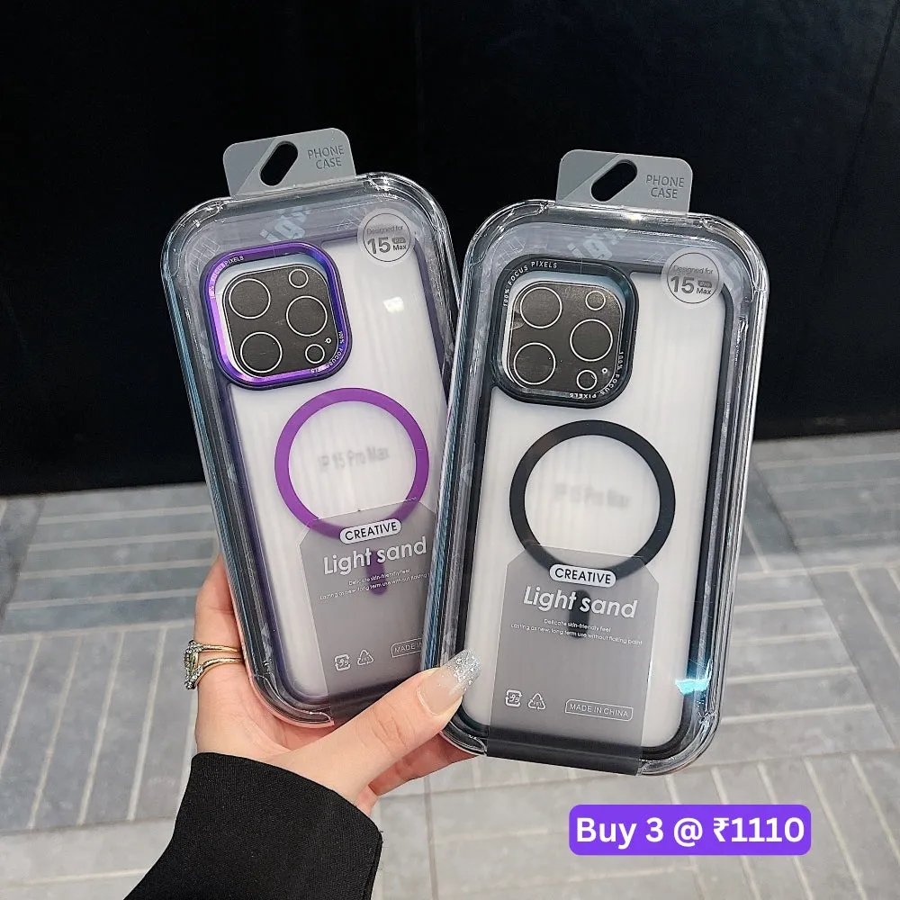 Metal Lens Frame Magnetic Wireless PC (Hard) Phone Case - iPhone 15