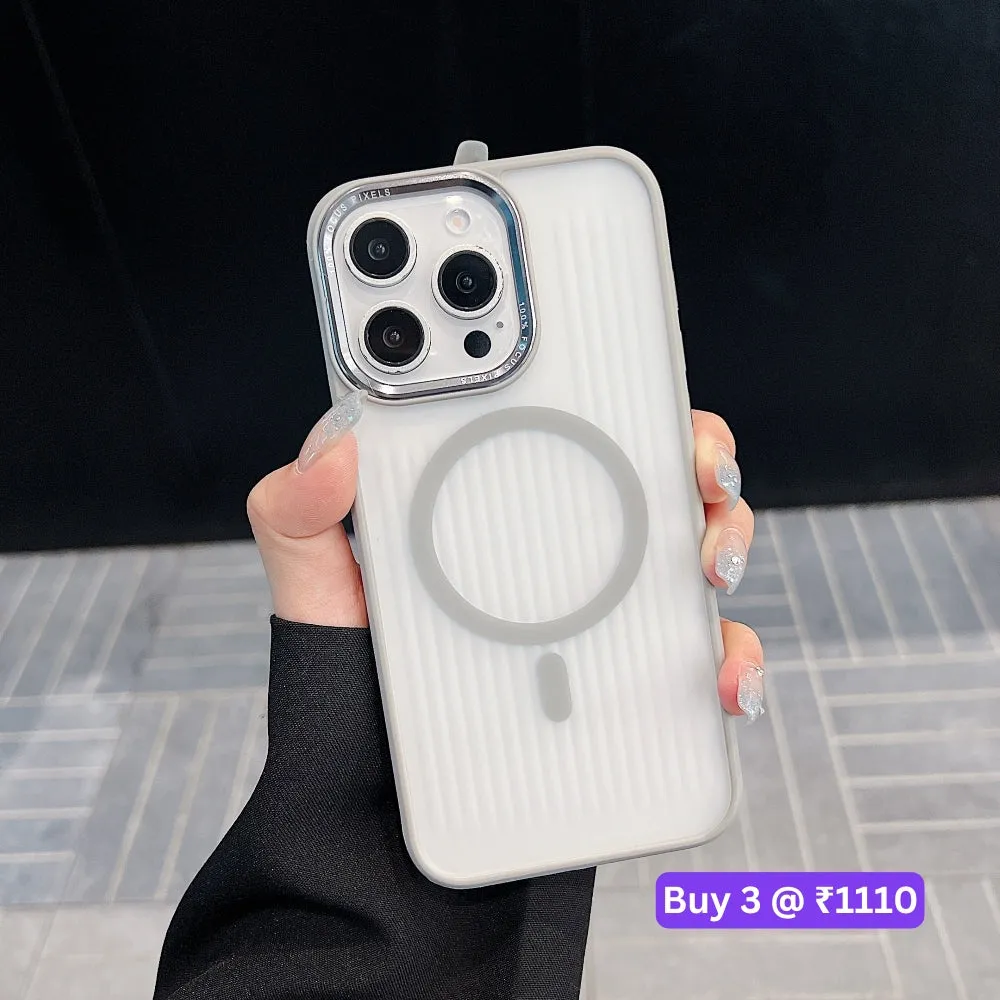 Metal Lens Frame Magnetic Wireless PC (Hard) Phone Case - iPhone 15