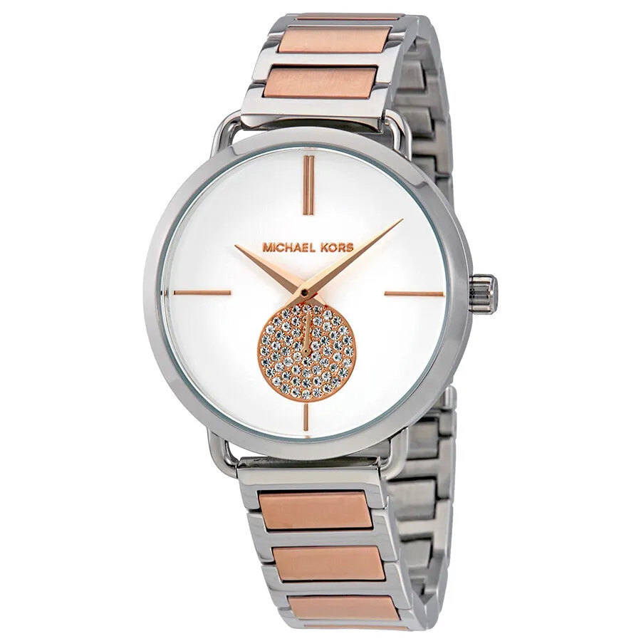 Michael Kors Portia Silver Dial Two-tone Watch MK3709