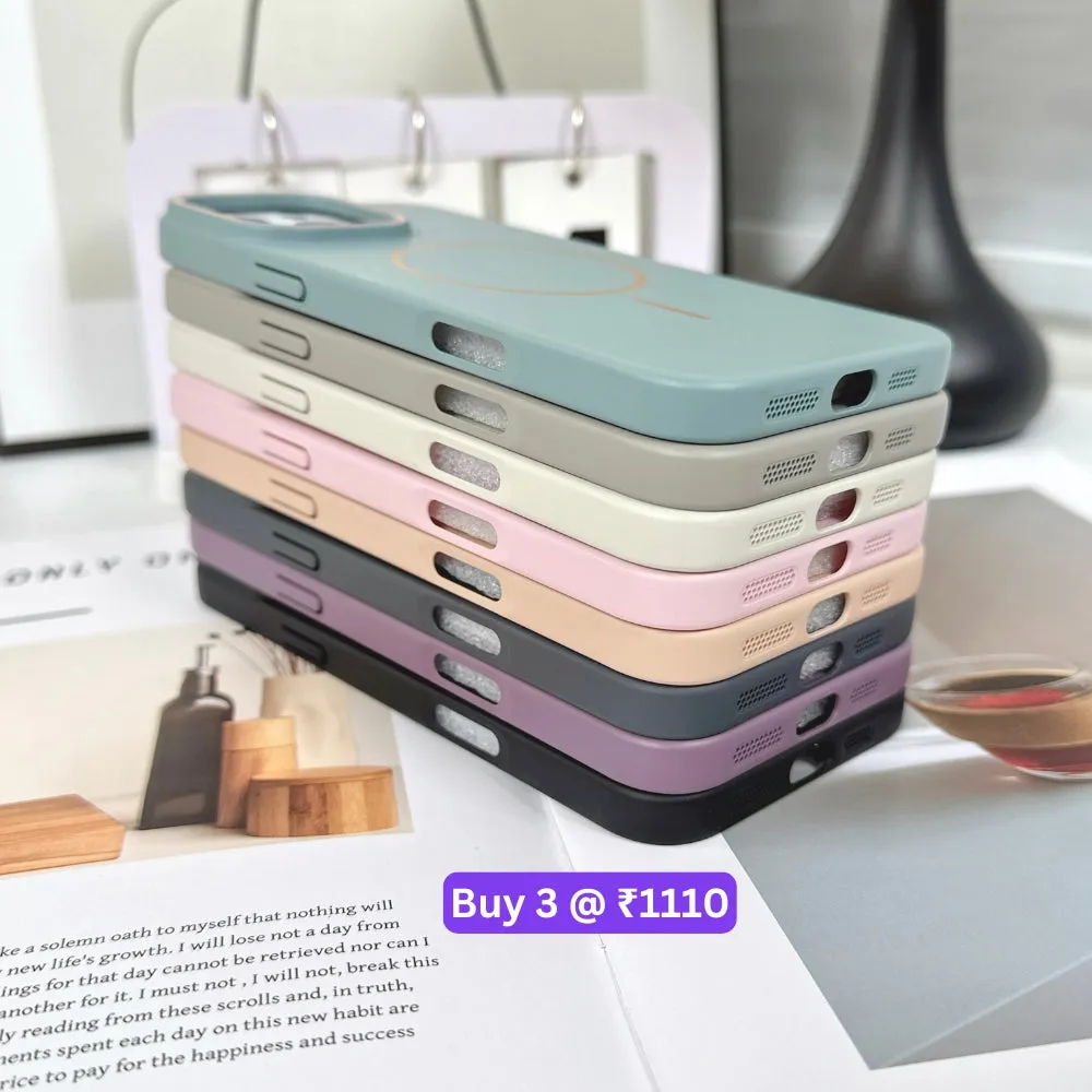 Microfiber Flock Lining Liquid Silicone Magsafe Phone Case - iPhone 13