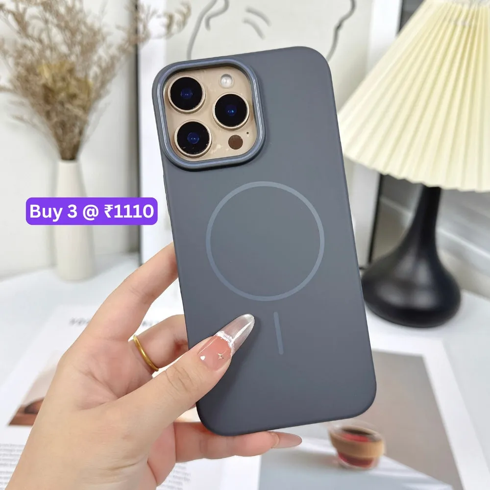 Microfiber Flock Lining Liquid Silicone Magsafe Phone Case - iPhone 13