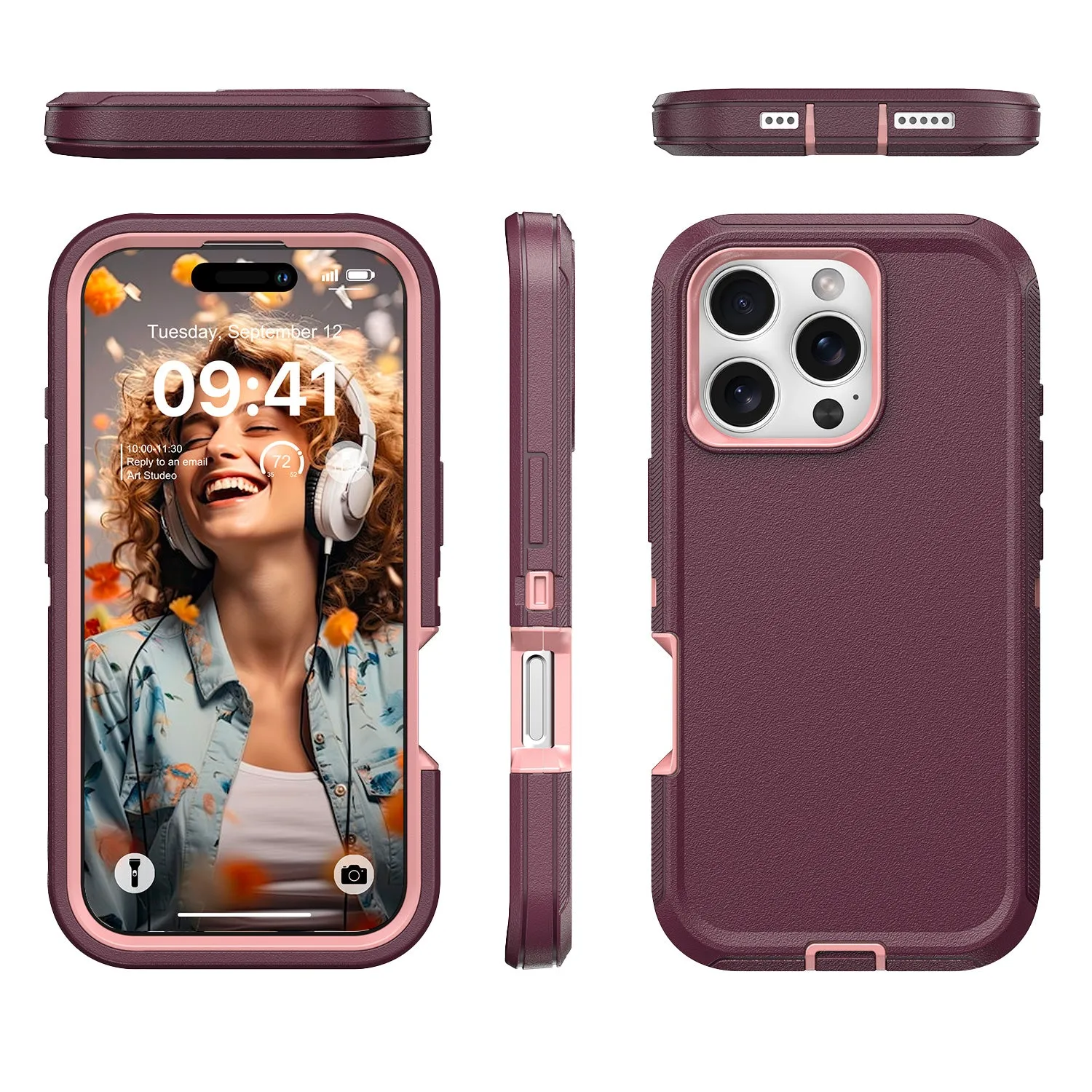 Military Ultra Protection iPhone Case with Glass Screen Protector
