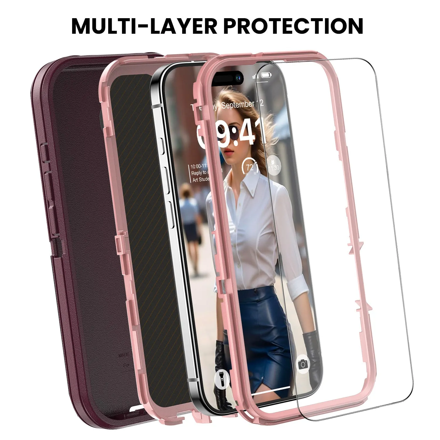 Military Ultra Protection iPhone Case with Glass Screen Protector