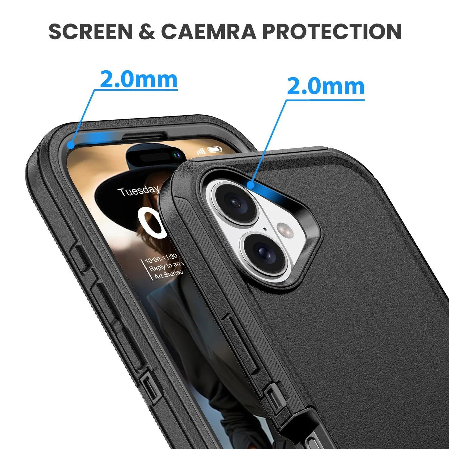 Military Ultra Protection iPhone Case with Glass Screen Protector