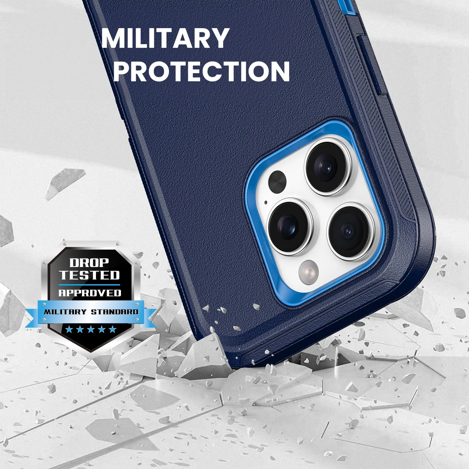 Military Ultra Protection iPhone Case with Glass Screen Protector