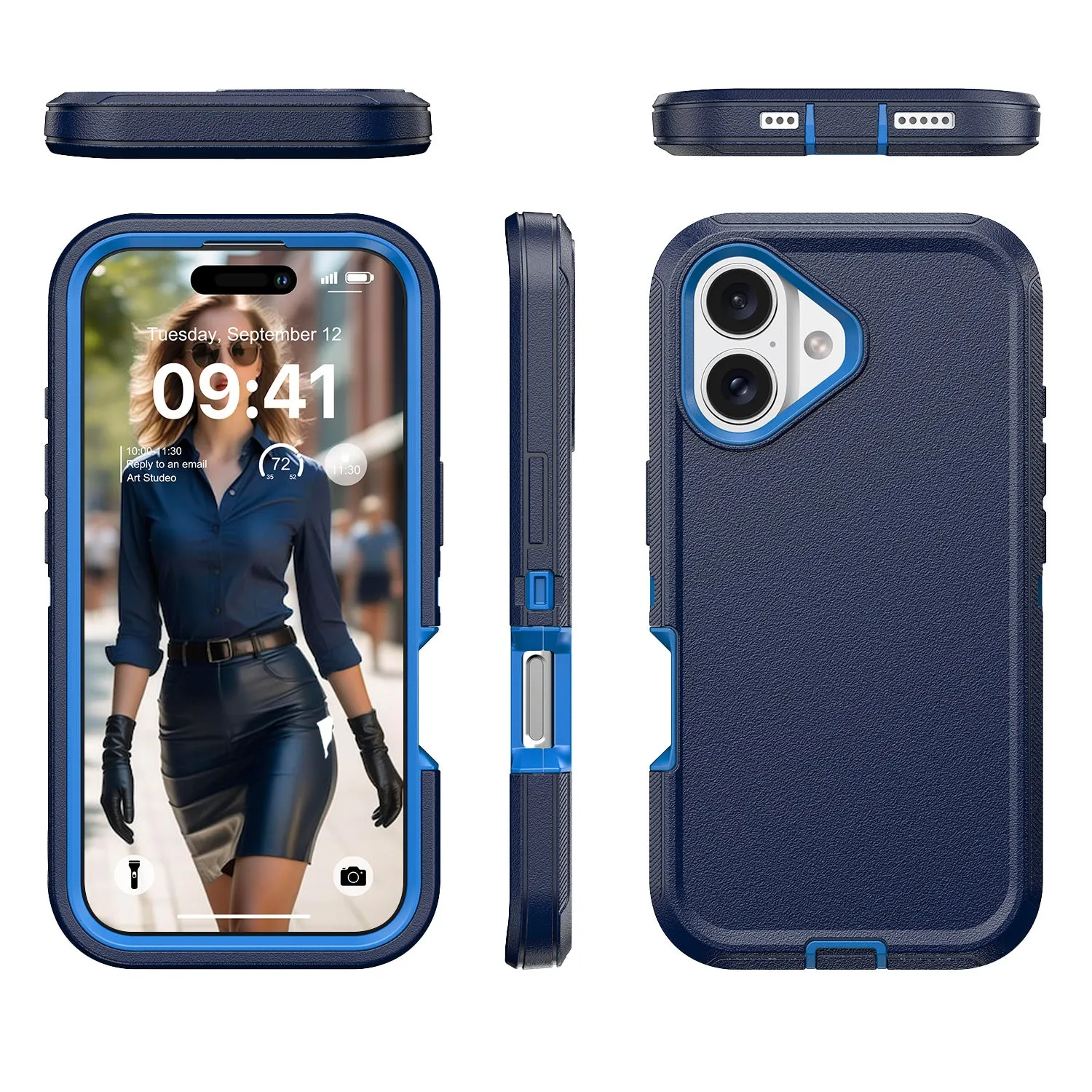 Military Ultra Protection iPhone Case with Glass Screen Protector
