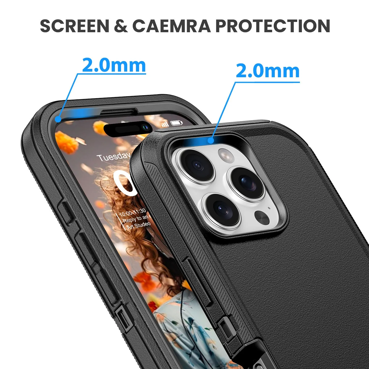 Military Ultra Protection iPhone Case with Glass Screen Protector
