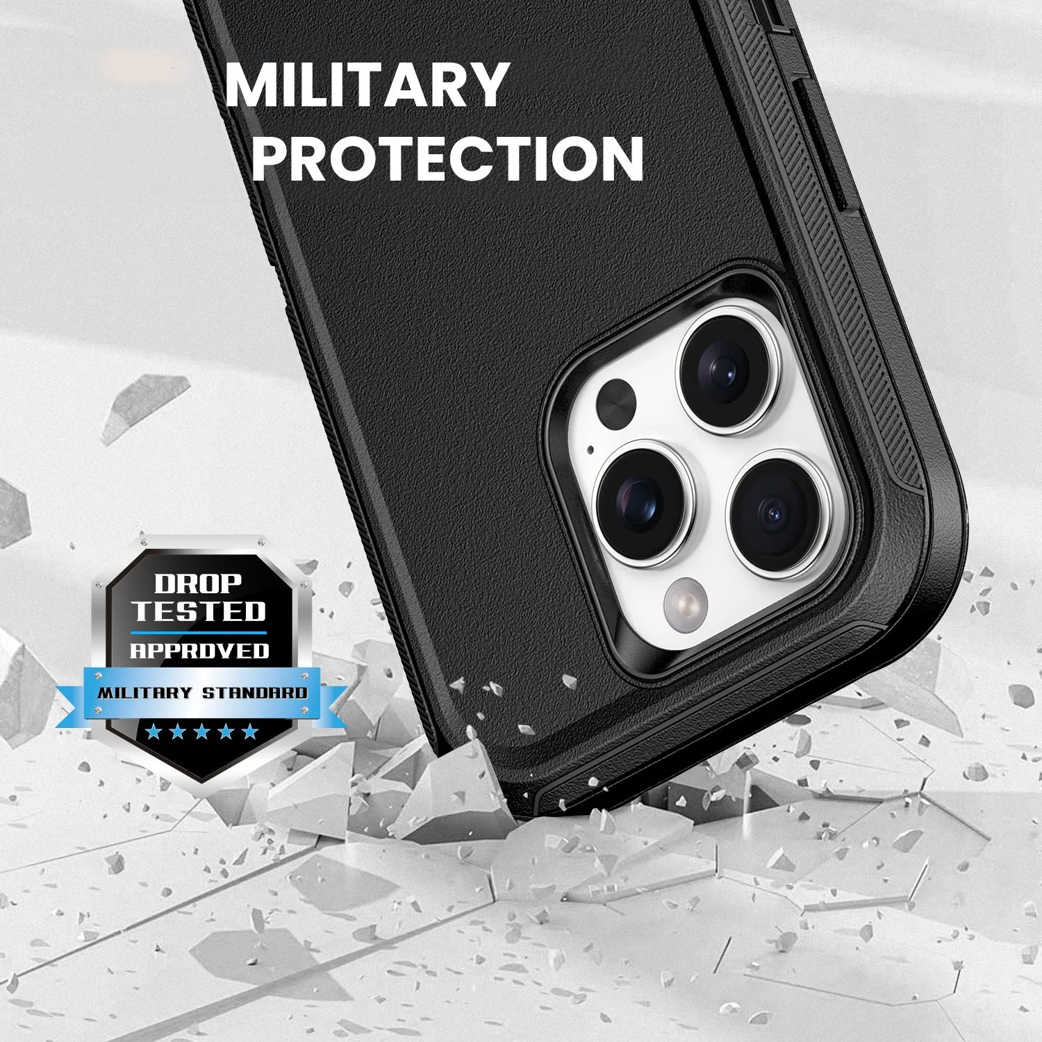 Military Ultra Protection iPhone Case with Glass Screen Protector