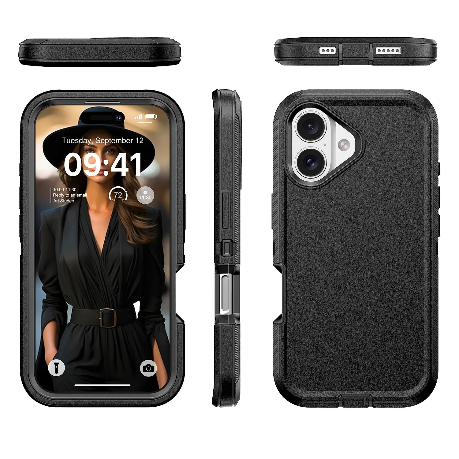 Military Ultra Protection iPhone Case with Glass Screen Protector
