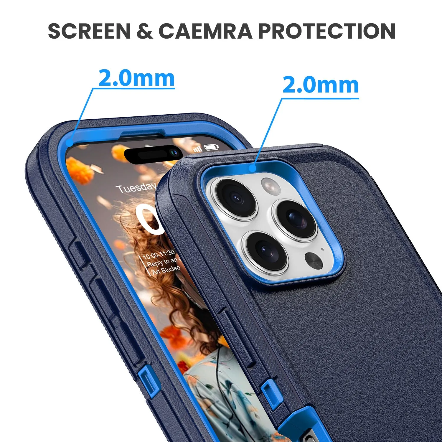 Military Ultra Protection iPhone Case with Glass Screen Protector