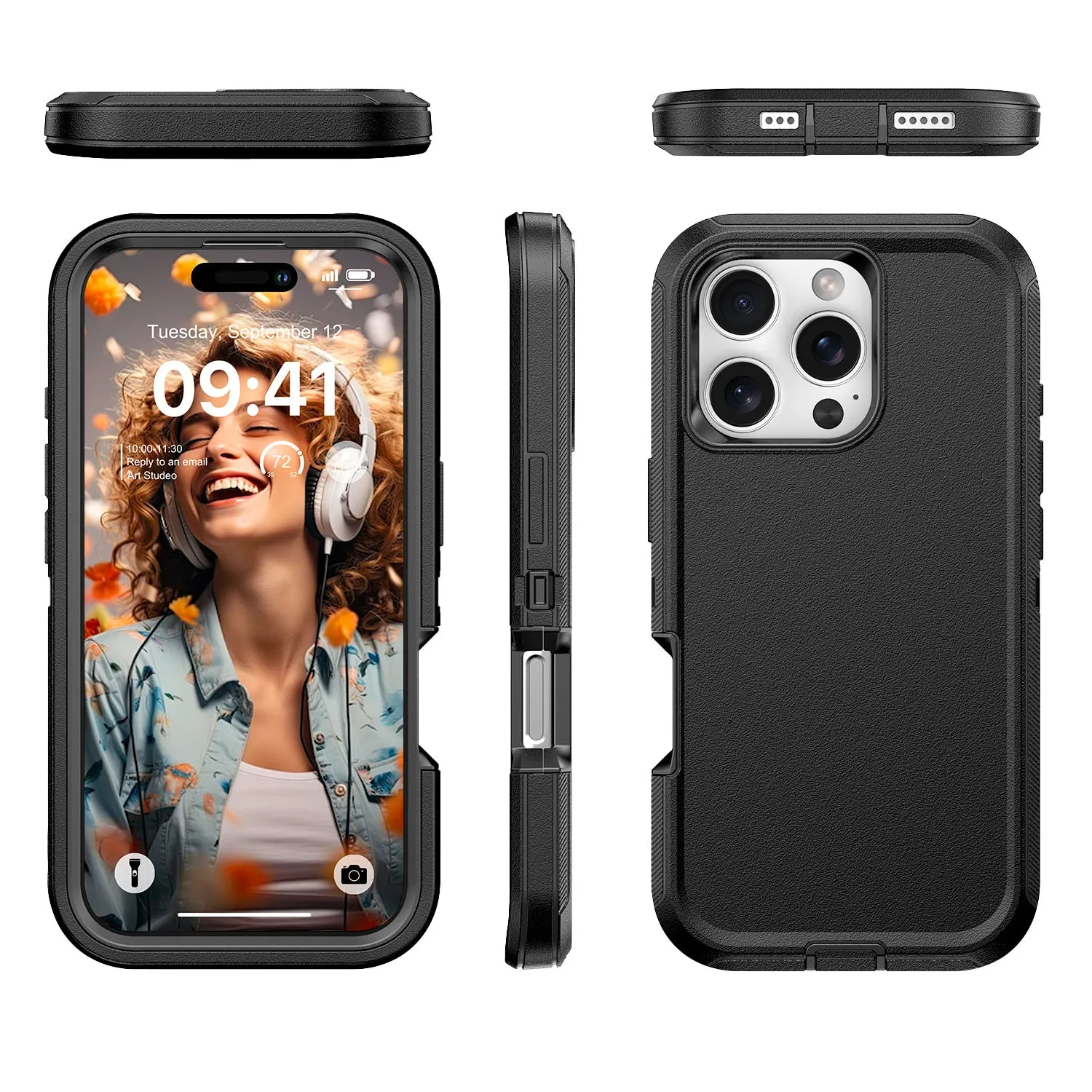 Military Ultra Protection iPhone Case with Glass Screen Protector